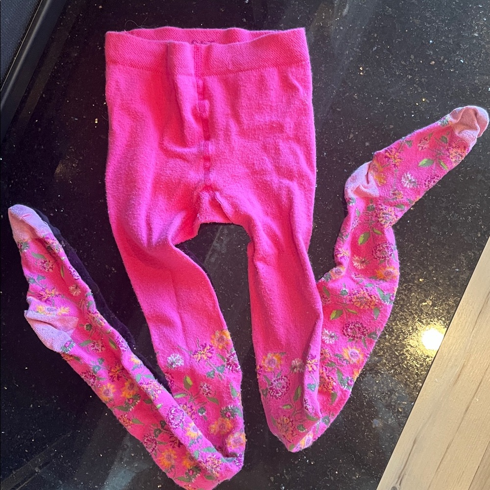 Oilily Pink Floral Winter Tights Made in Italy